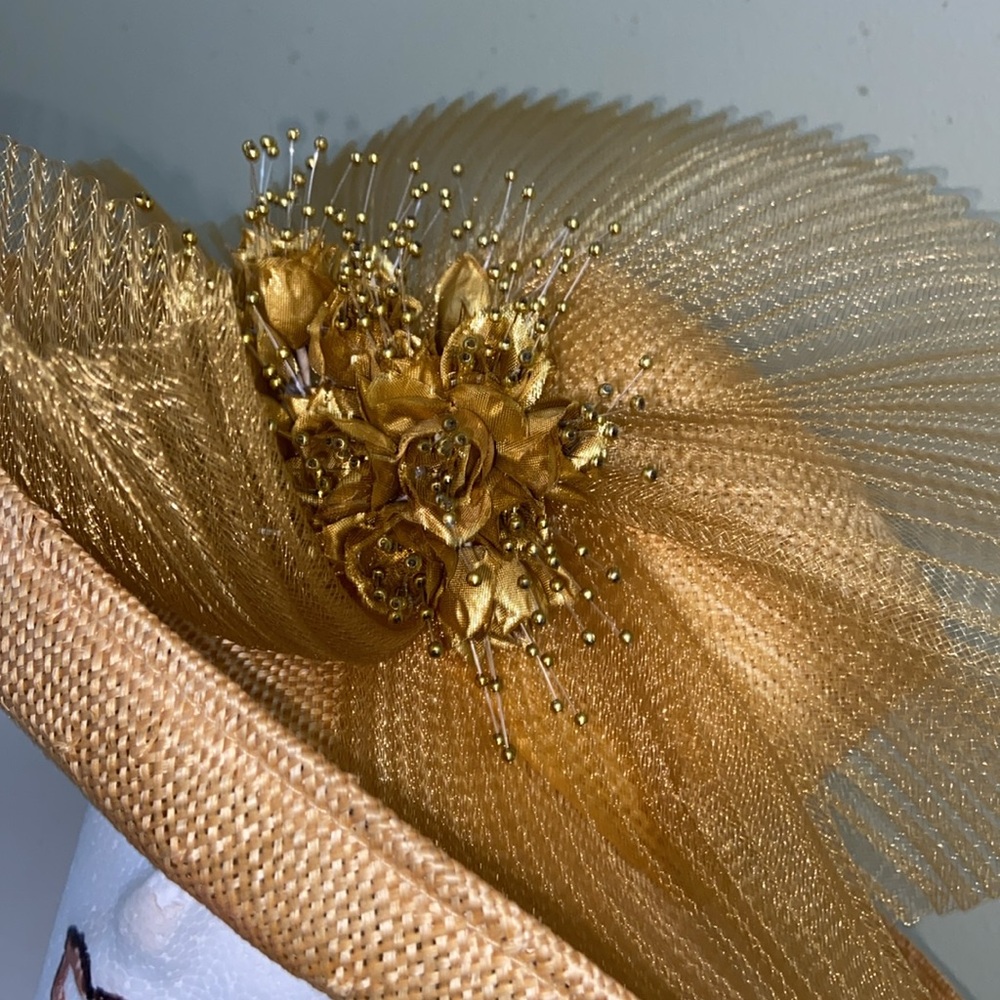 Gorgeous Nat. Straw Hat by Jack McConnell/ Dress/Church/ Kentucky Derby